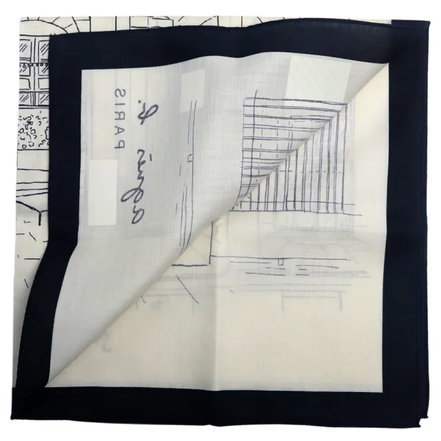 【agnes b.】PARIS Flagship Store素描純棉帕領巾