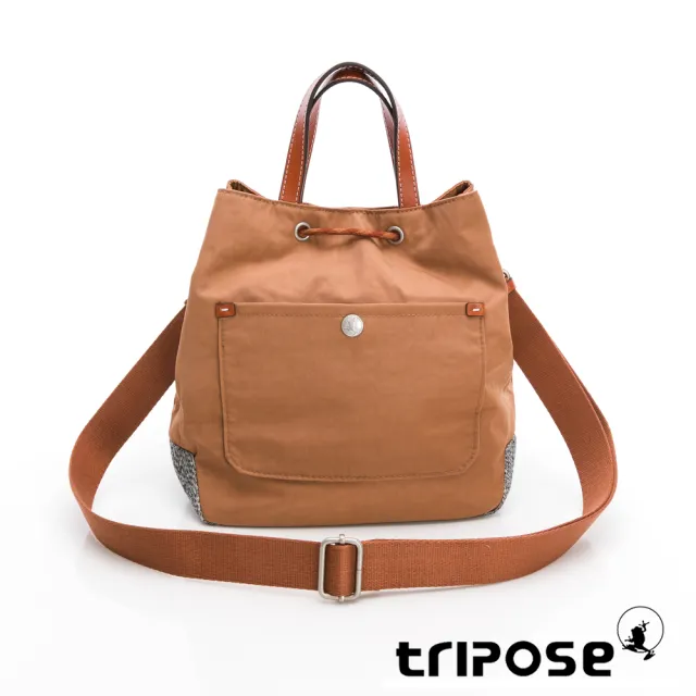 【tripose】漫遊系列岩紋手提斜背水桶包 (游牧駝)