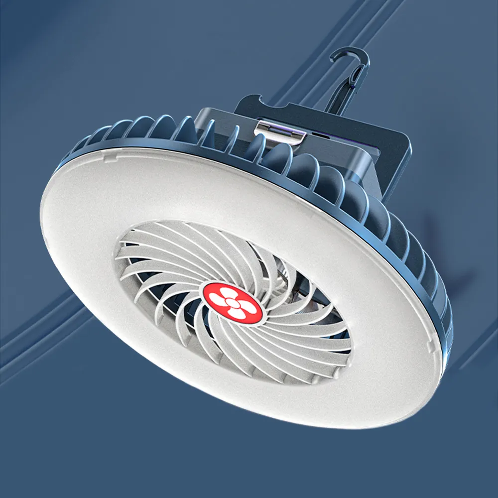 【悅生活】露營燈 照明燈 吊掛磁吸兩用式USB充電風扇燈 54顆LED強光版 二入組(GoTrip微旅行)