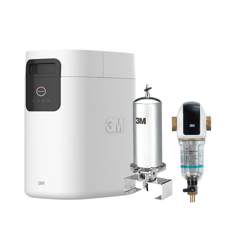 【3M】VST100 全戶式軟水機+SS801不鏽鋼淨水系統贈40BK前置過濾系統(全戶軟化、過濾水質)