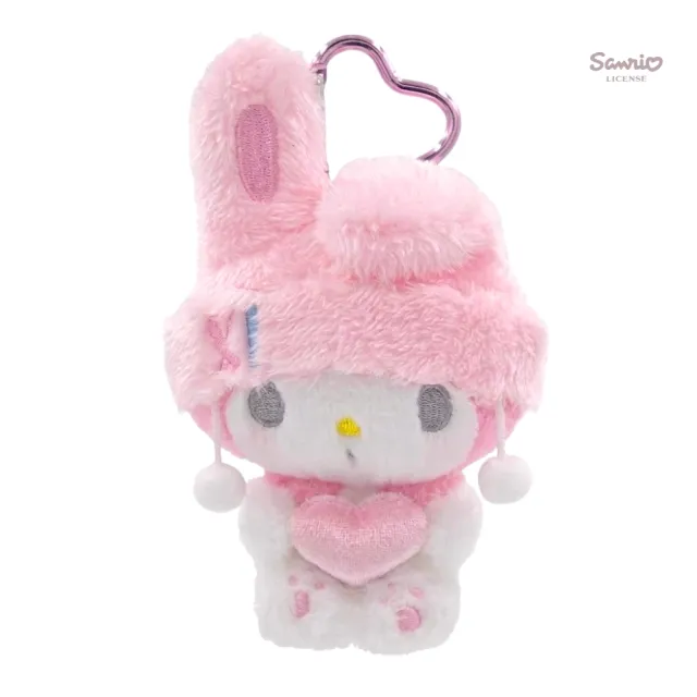 【SANRIO 三麗鷗】雙11 美樂蒂My Melody玩偶吊飾Y2K毛帽愛心款名牌包吊飾鑰匙閨蜜女友生日禮物聖誕交換禮物