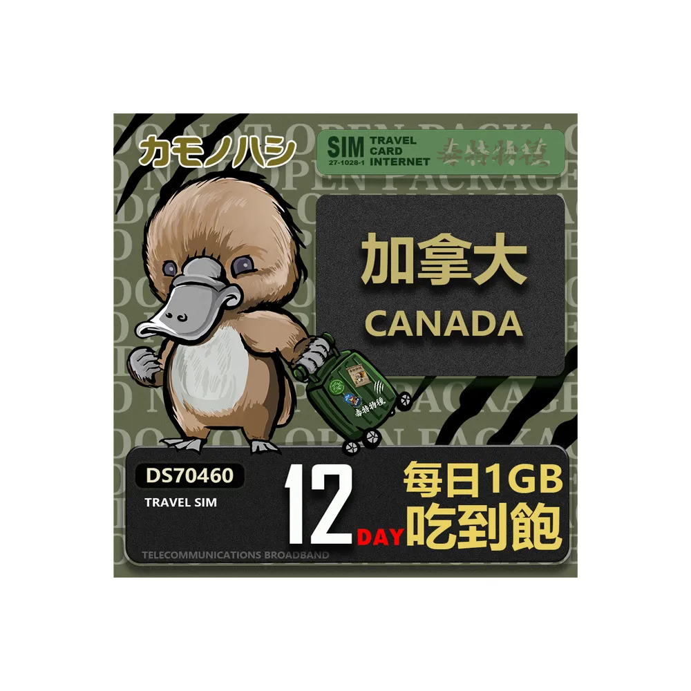【platypus 鴨嘴獸】Travel Sim 加拿大12天 吃到飽 上網卡