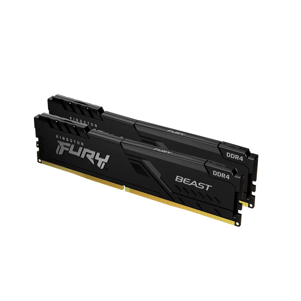 【Kingston 金士頓】FURY Beast DDR4 3200 16GB PC 記憶體 黑 KF432C16BBK2/16 *超頻(8GB x2)