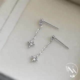 【NANA】娜娜 S925鍍14K金八芒星鑲鋯石耳針耳環 N115081801(S925鍍 14K金 八芒星 鑲鋯石 耳針耳環)