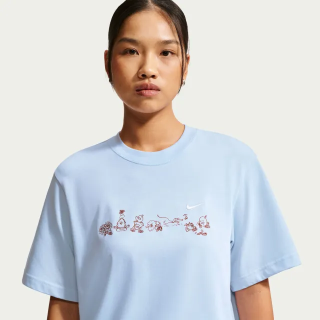 【NIKE 耐吉】短袖上衣 女 T恤 寬鬆 AS W NSW SS TEE BOXY 藍 IW1213-407