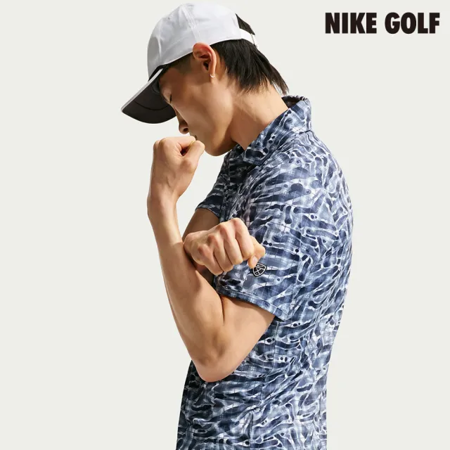 【NIKE GOLF】Nike Par 男款 Dri-FIT 格紋迷彩印花高爾夫有領衫 藍色(IO0692-491)