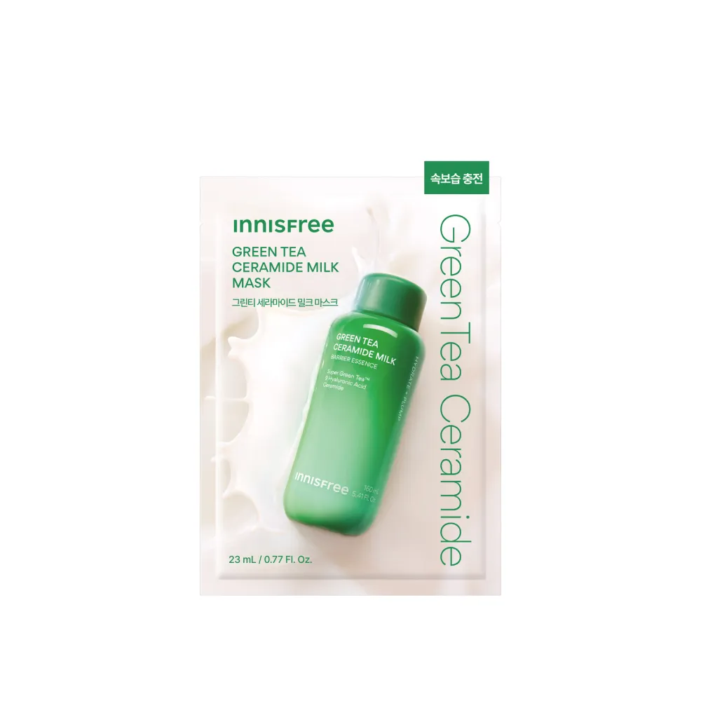 【innisfree】綠茶神經醯胺牛奶水面膜 (23ml/片)