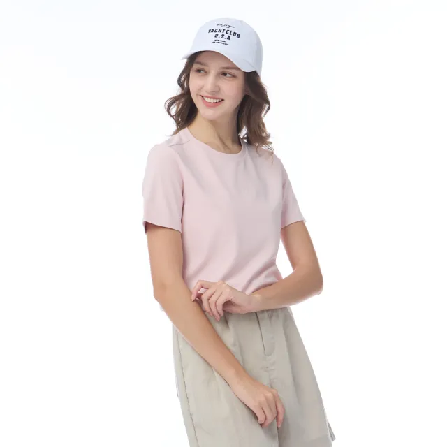 【NAUTICA】官方旗艦 女裝  抗UV機能刺繡短袖T恤-粉色