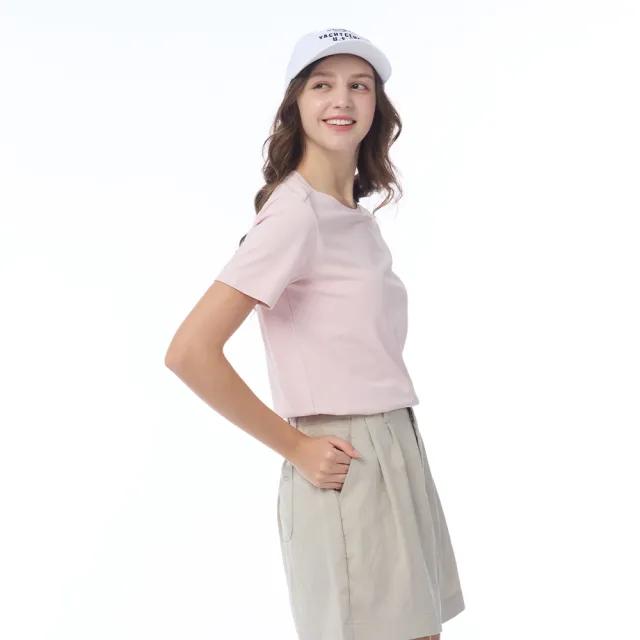 【NAUTICA】官方旗艦 女裝  抗UV機能刺繡短袖T恤-粉色