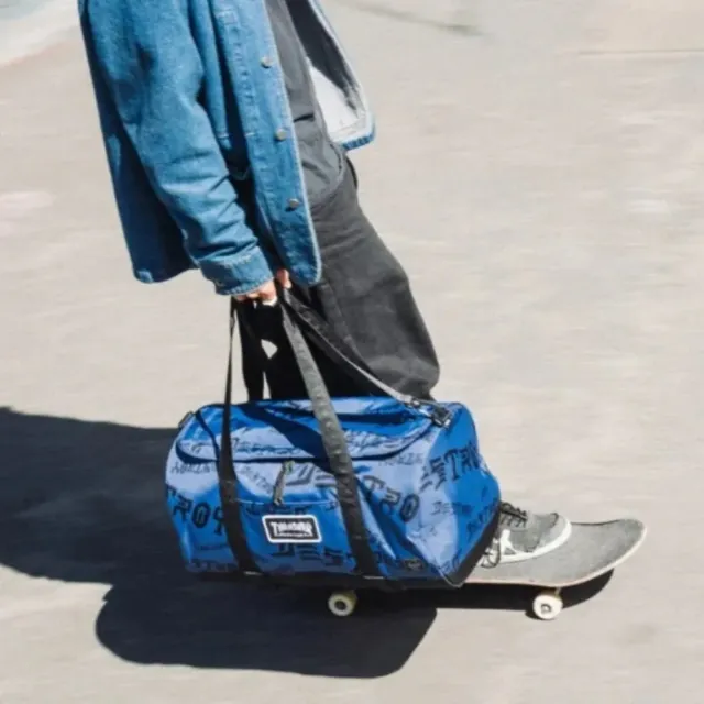【Herschel】官方直營 Thrasher 聯名 Heritage Skate 40L 尼龍旅行袋 黑色/藍色/紅色
