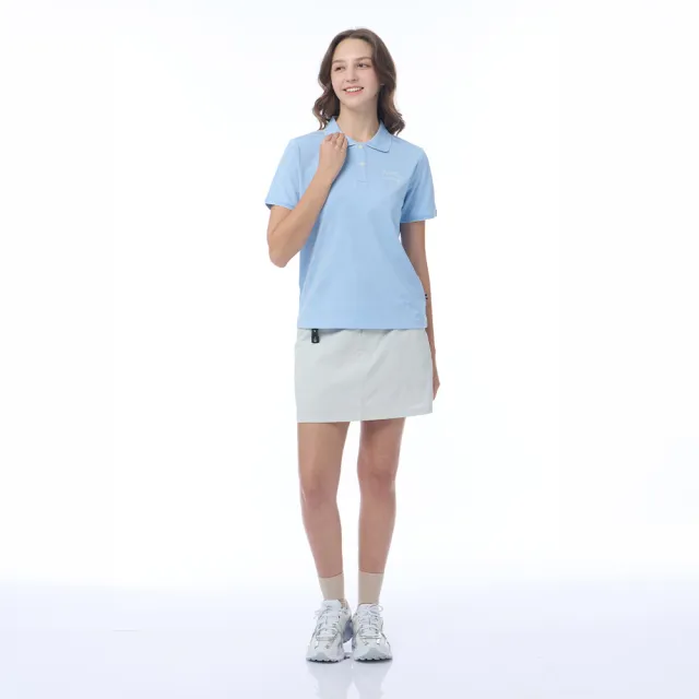 【NAUTICA】官方旗艦 女裝 吸濕快乾百搭刺繡短袖POLO衫-淺藍色