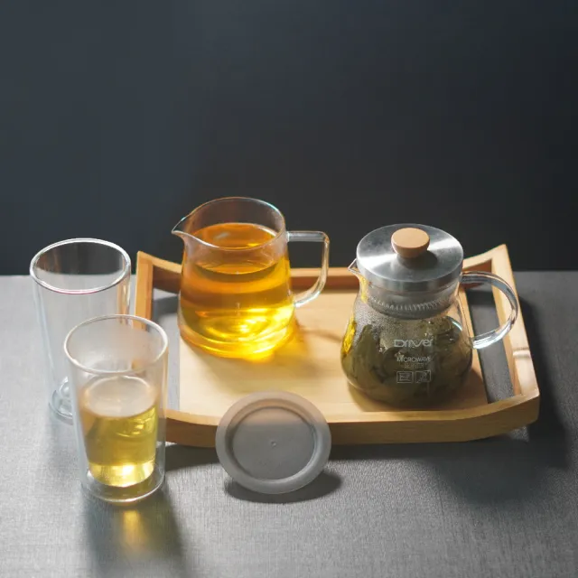 【Driver】圓滿福氣兩用泡茶壺組(泡茶壺 茶具 茶器 茶杯 玻璃壺 雙層玻璃杯 茶壺茶杯組 送禮推薦)