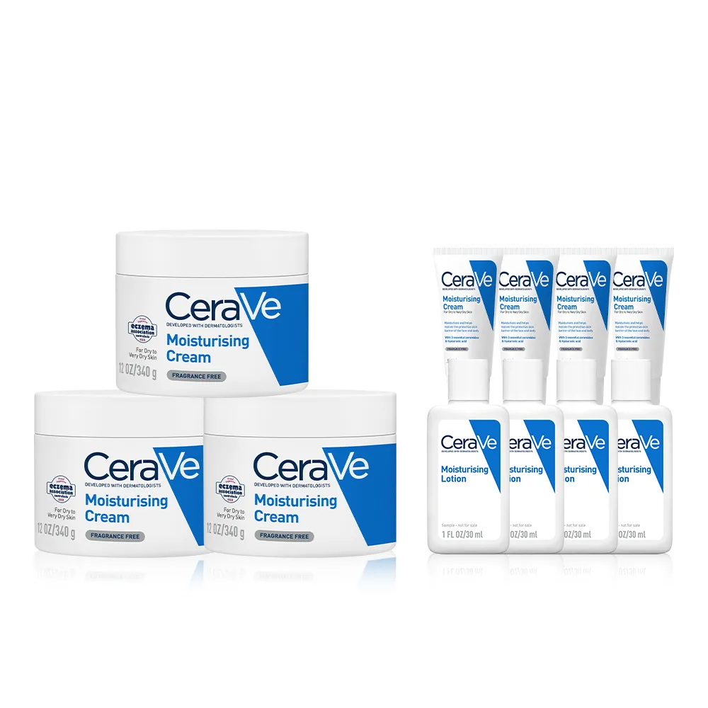 【CeraVe 適樂膚】家庭囤貨組★長效潤澤修護霜_大 年度限定組 _B(臉部身體乳霜)