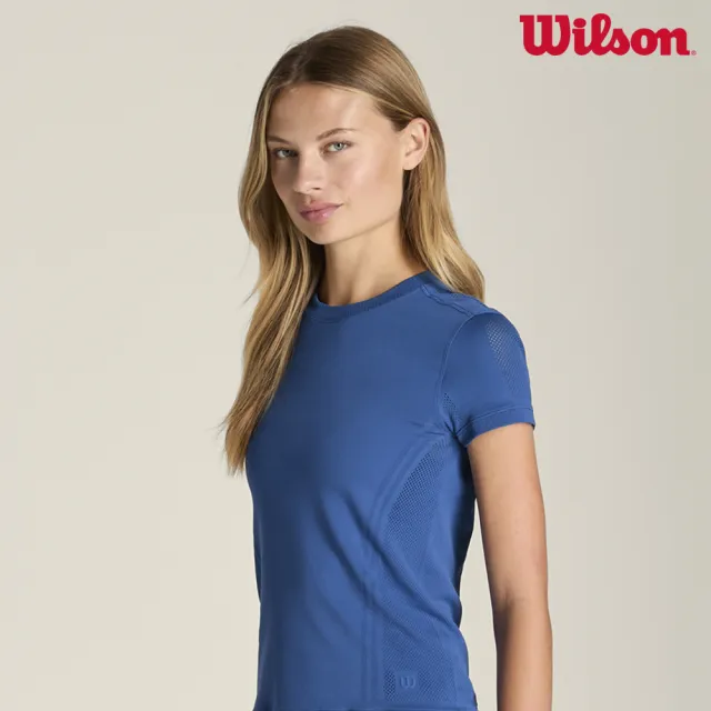 【WILSON】Pro Seamless Tee Blue Quartz 女款 服飾 短袖T恤 藍色 WW00593U043001