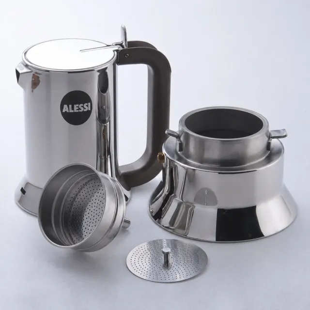 【ALESSI】9090 新版 不鏽鋼摩卡壺 咖啡壺 6人份 義大利製(平輸品)
