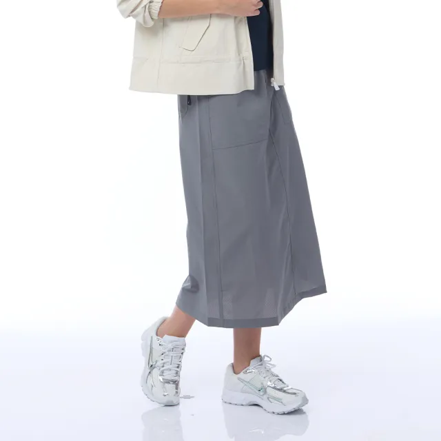 【NAUTICA】官方旗艦 女裝 吸濕快乾工裝長裙-灰色