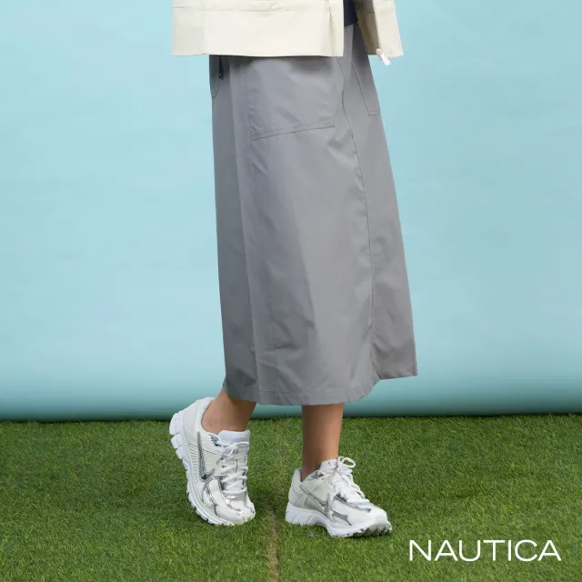 【NAUTICA】官方旗艦 女裝 吸濕快乾工裝長裙-灰色