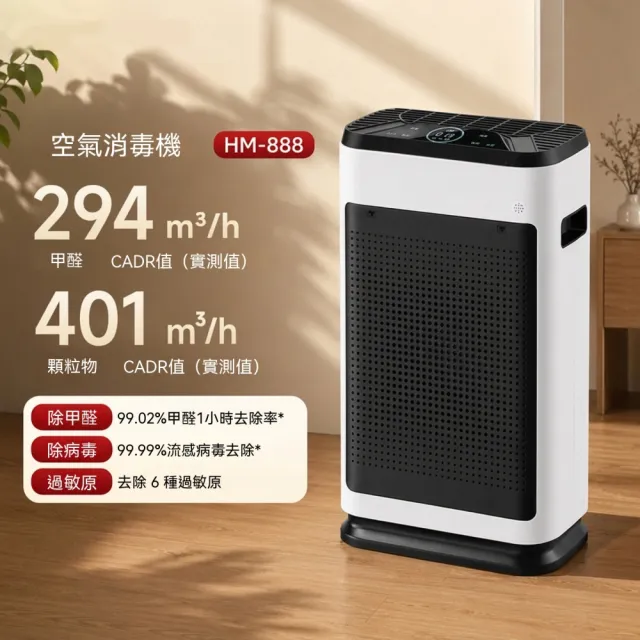 【大城小居】家用智能殺菌空氣淨化器 除甲醛煙味霧霾清淨機(預購6天)
