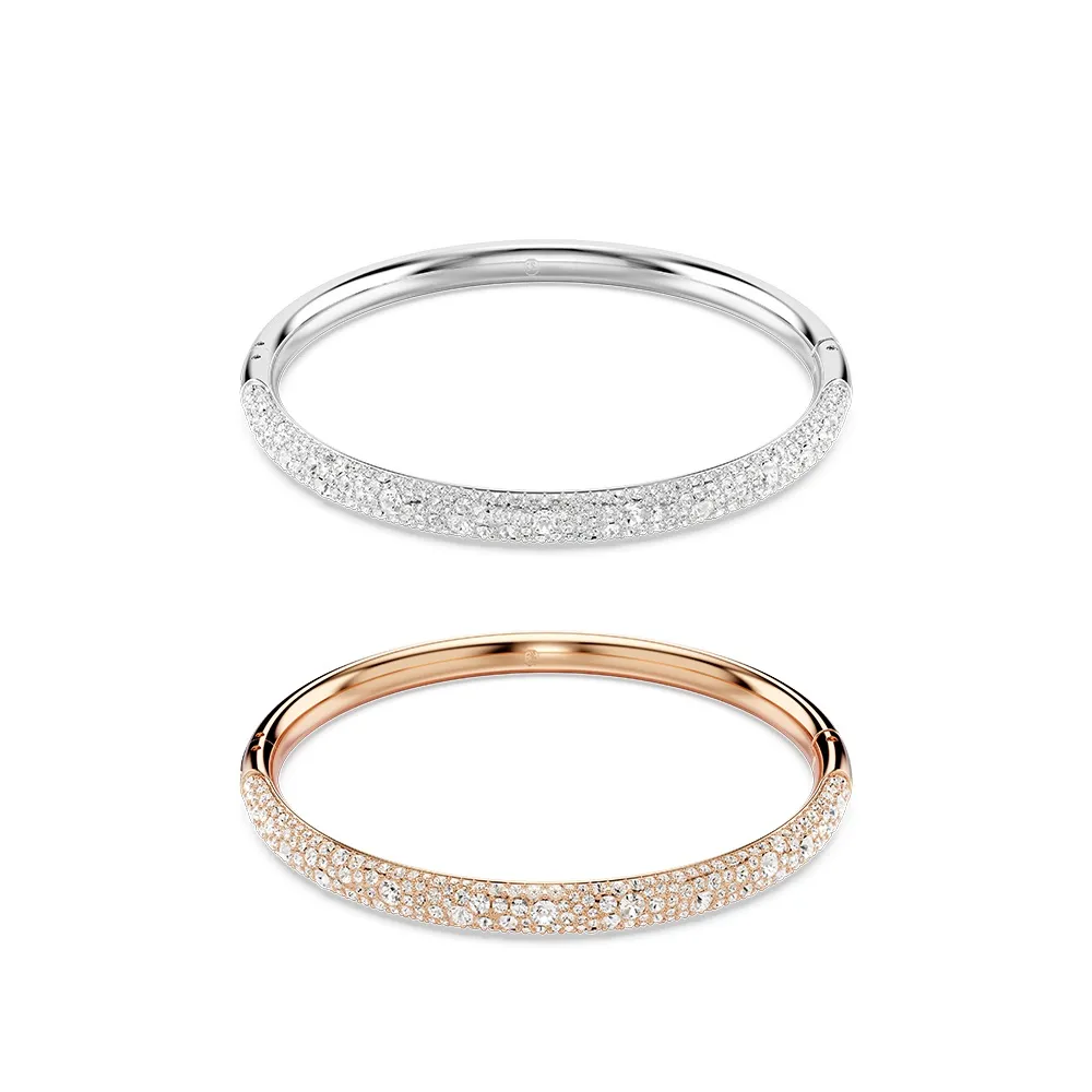 【SWAROVSKI 施華洛世奇】官方直營 Meteora 手鐲 雪花密鑲 鍍白金色/鍍玫瑰金色(2色任選)