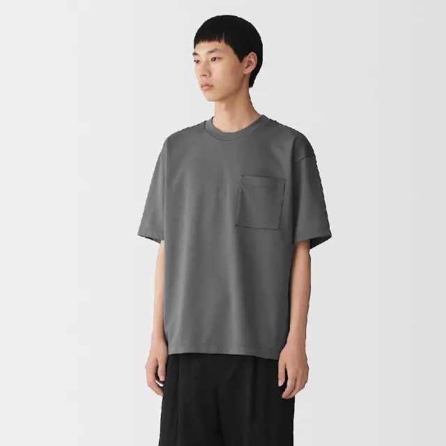 【MUJI 無印良品】男涼感寬版短袖T恤(白色/淺灰/灰白/黑色/煙燻綠/煙燻藍)