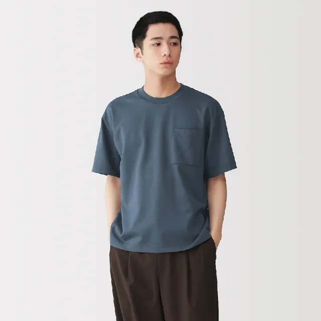 【MUJI 無印良品】男涼感寬版短袖T恤(白色/淺灰/灰白/黑色/煙燻綠/煙燻藍)