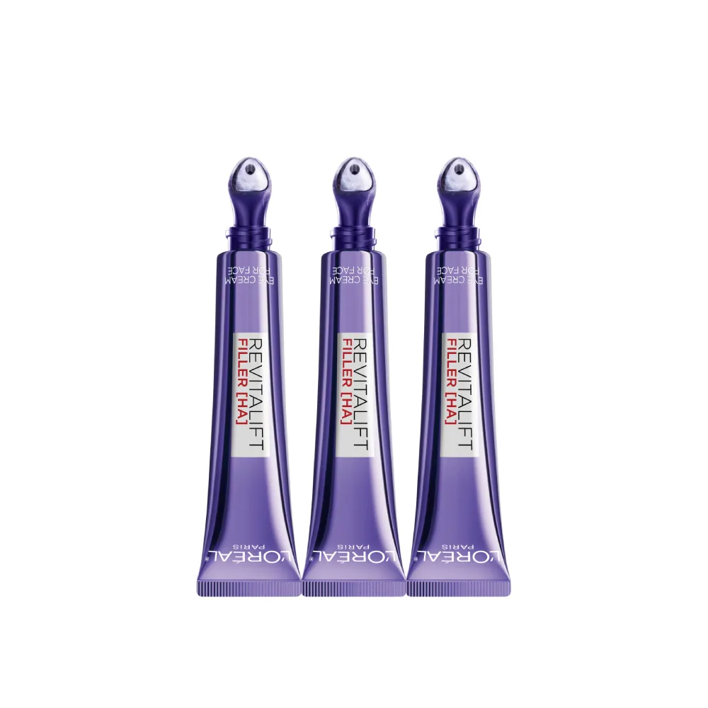 【L’OREAL Paris 巴黎萊雅】全新升級! 玻尿酸眼霜級撫紋精華霜-按摩頭版30ml_3入組(冰熨斗MAX3.0)