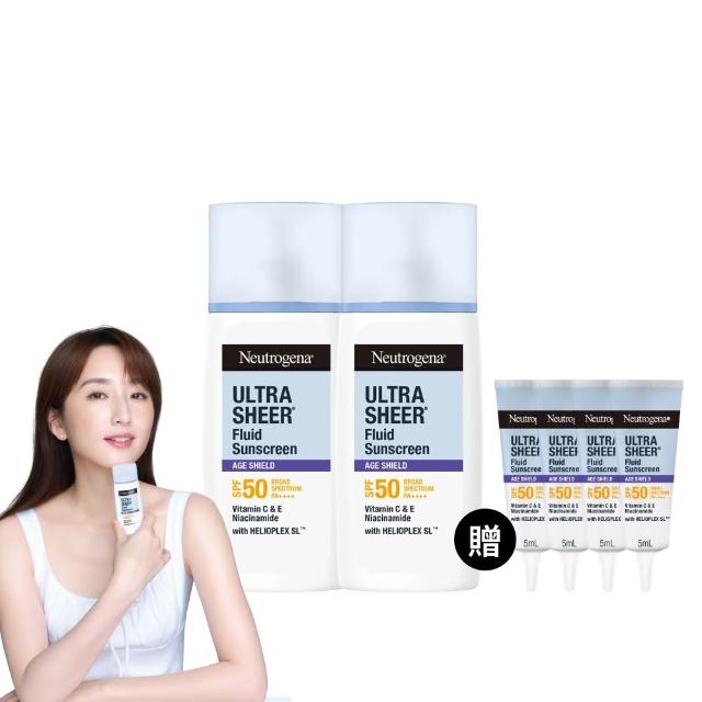 【Neutrogena 露得清】新品上市★水感透亮防曬乳SPF50+ PA++++(40mlx2入組)