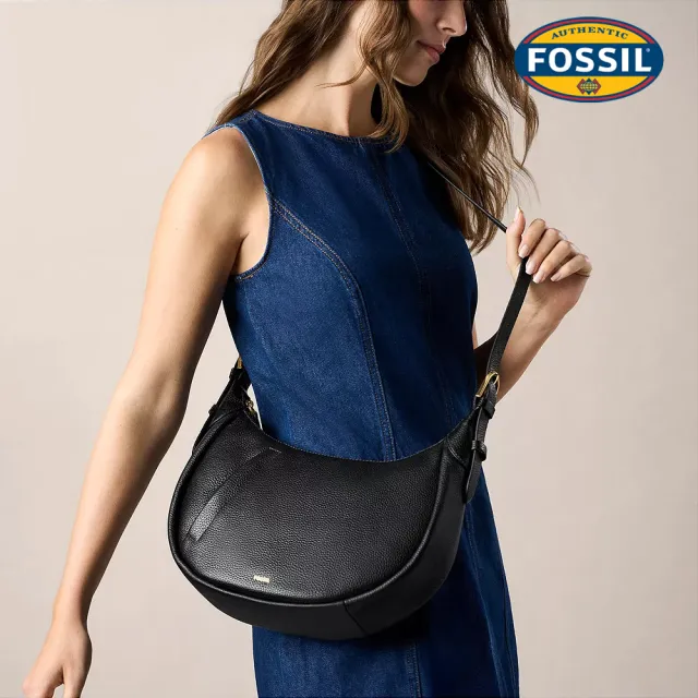 【FOSSIL】Sutton 真皮半月斜背包 (多色可選)