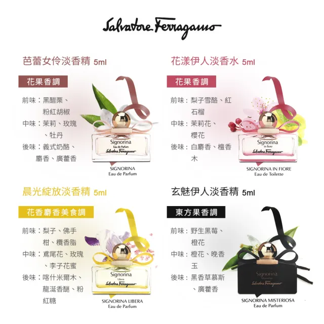 【Salvatore Ferragamo】經典女伶迷你香水禮盒5mlx4入(專櫃公司貨)