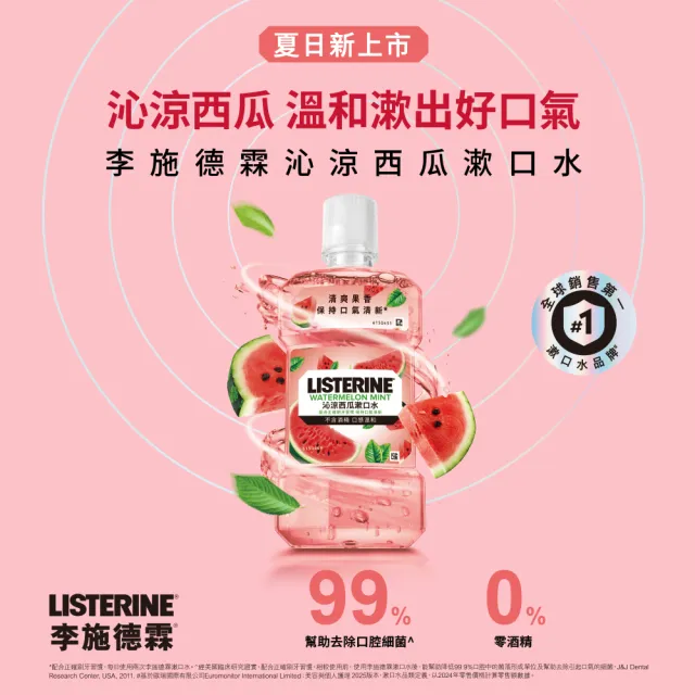 【Listerine 李施德霖】任選女神漱口水500mlx8(櫻花/百香果/水果派對 櫻桃薄荷/沁涼西瓜)