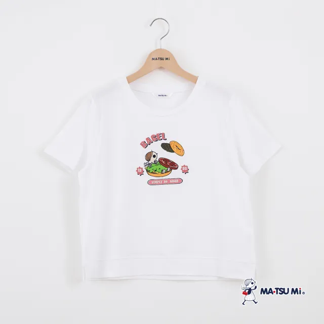 【MATSUMi】休閒風趣味貝果瑪娃刺繡印花上衣