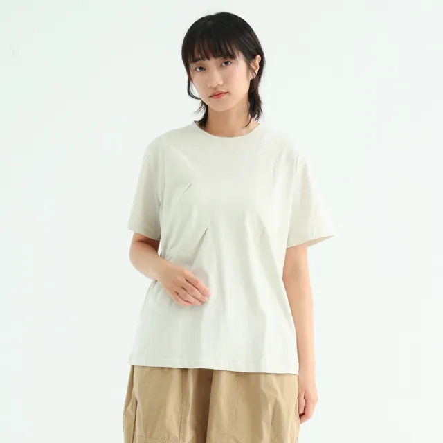 【PINK NEW GIRL】立體斜條抓摺設計寬鬆短袖T恤 A5306BC
