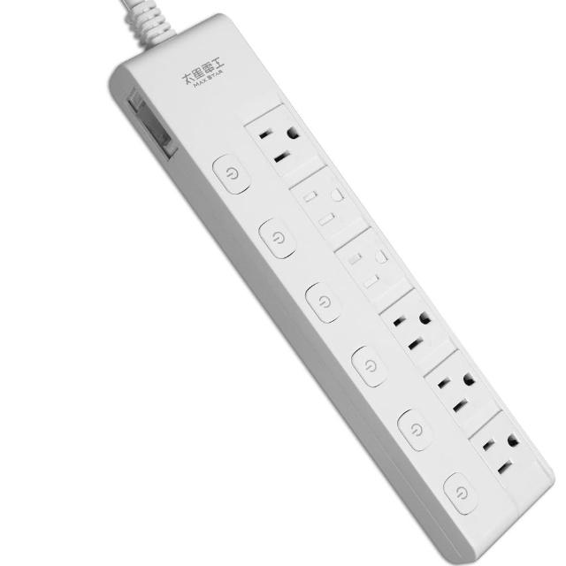 【太星電工】蓋安全七開六插滑蓋電腦線/3P 6尺(OCJ76306)