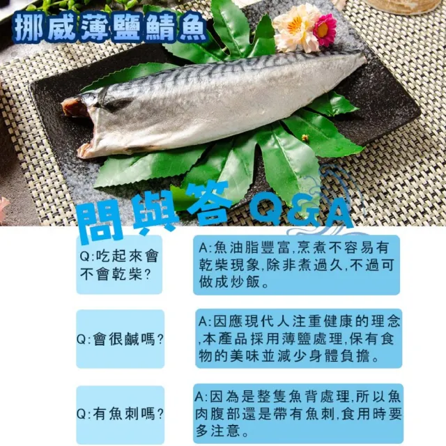 【鮮綠生活】嚴選挪威極厚薄鹽鯖魚片 共10包(無紙板 淨重185g±10%/包)