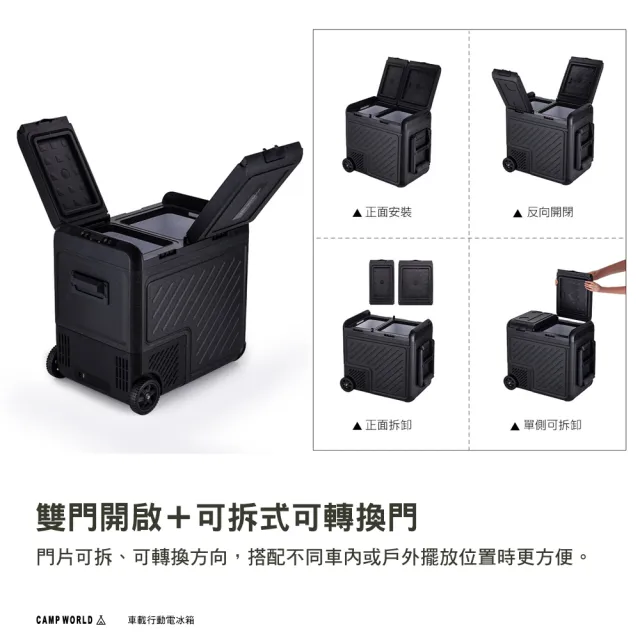 【KZM】車載行動電冰箱 55L 行動冰箱 車用冰箱 露營冰箱 雙重冷卻 獨立收納區域 逐露天下