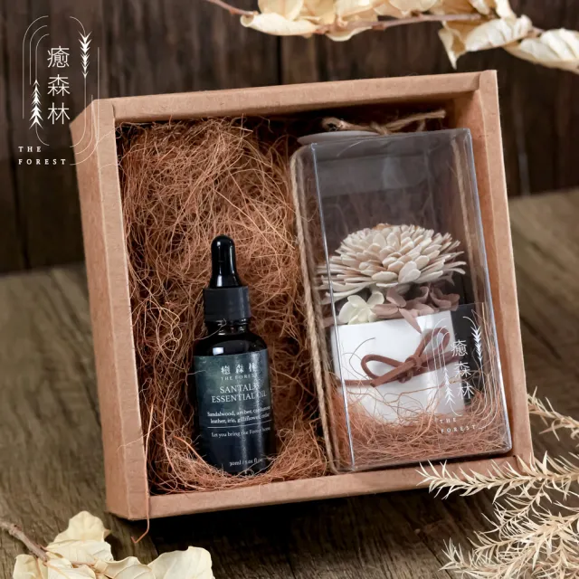 【The Forest 癒森林】經典森林原木擴香花禮盒含30ml品牌香氛油(送禮禮盒/居家香氛/生日禮物/精油香水)