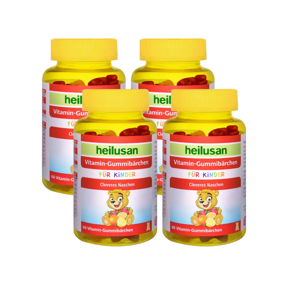 【Heilusan 好立善】維他命小熊軟糖60顆4入組(含水果濃縮汁.QQ口感.取代零食)