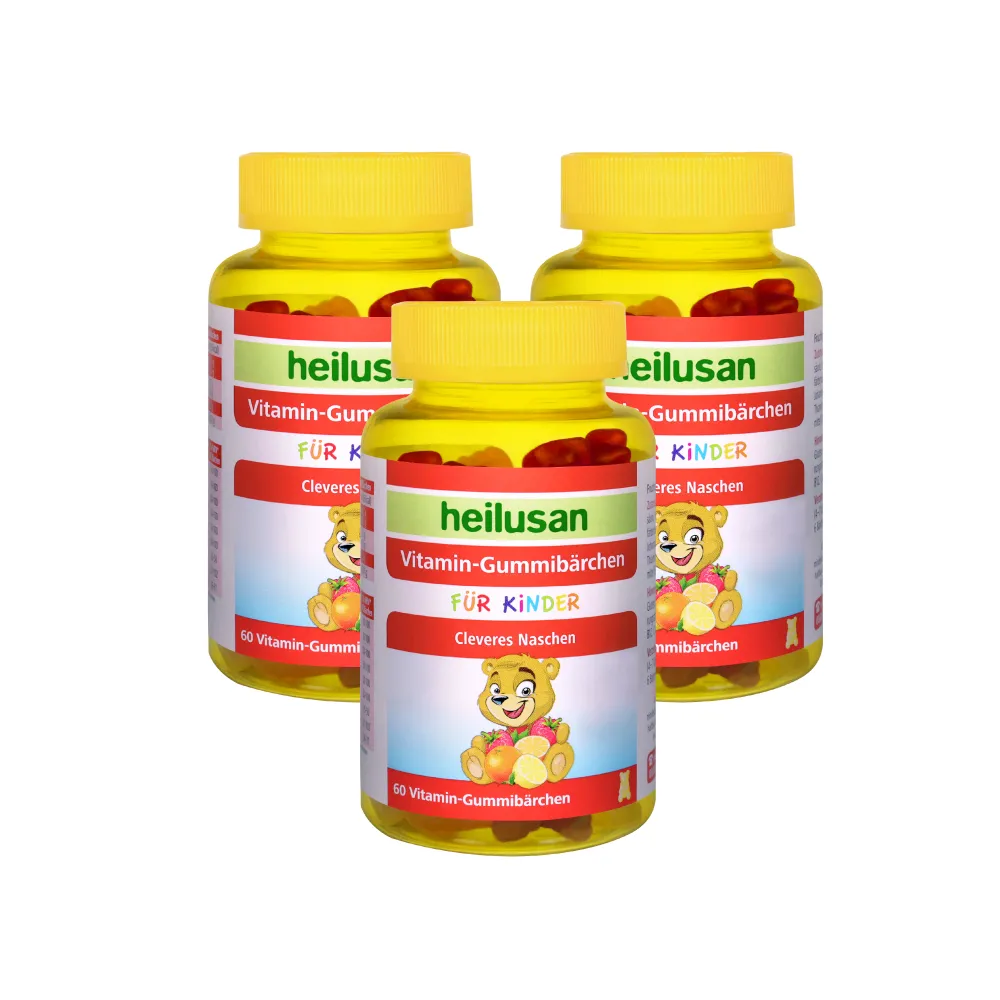 【Heilusan 好立善】維他命小熊軟糖60顆3入組(含水果濃縮汁.QQ口感.取代零食)