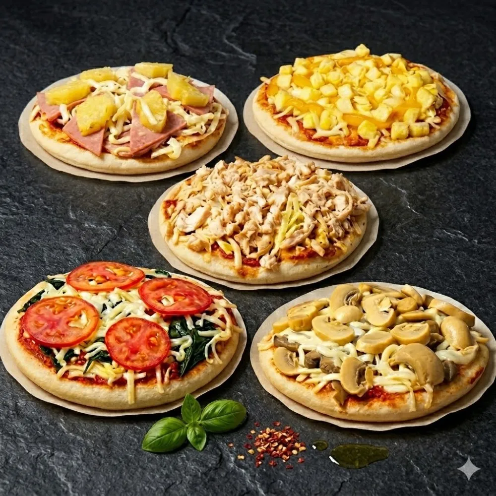 【BAKER 胖大師】任選5入 6吋薄皮披薩比薩pizza-多種口味(夏威夷|雙倍起司|黑胡椒燻雞|瑪格莉特|蘑菇起司)