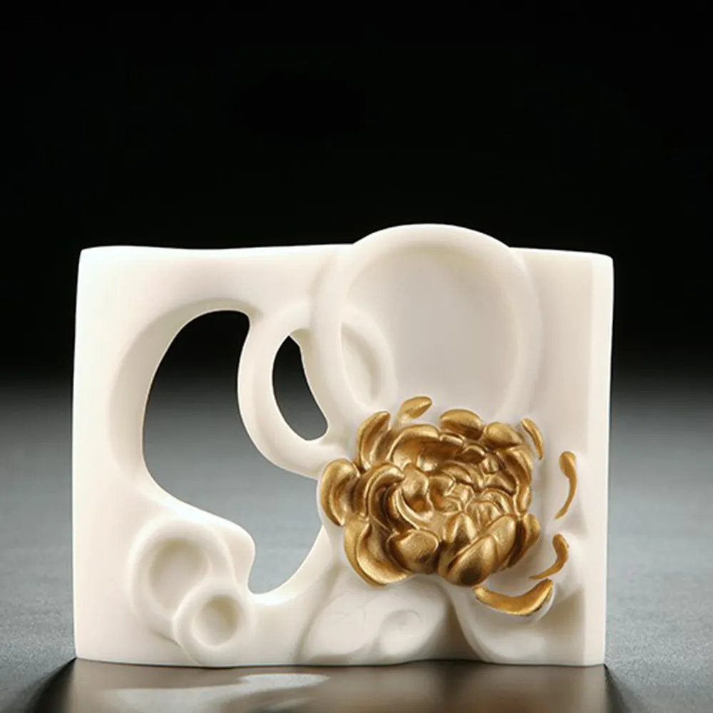 【Gallery Chuan 筌美術】怡然欣悅-中 Content - Chrysanthemum(石雕  送禮 藝品 藝術禮品 花卉)