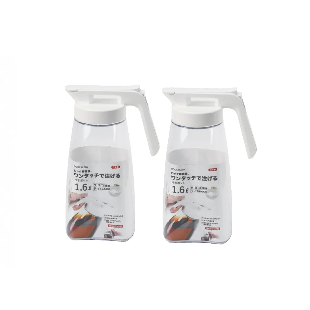【Pearl Life 珍珠金屬】日本製按壓式把手冷水壺1.6L(2入組)