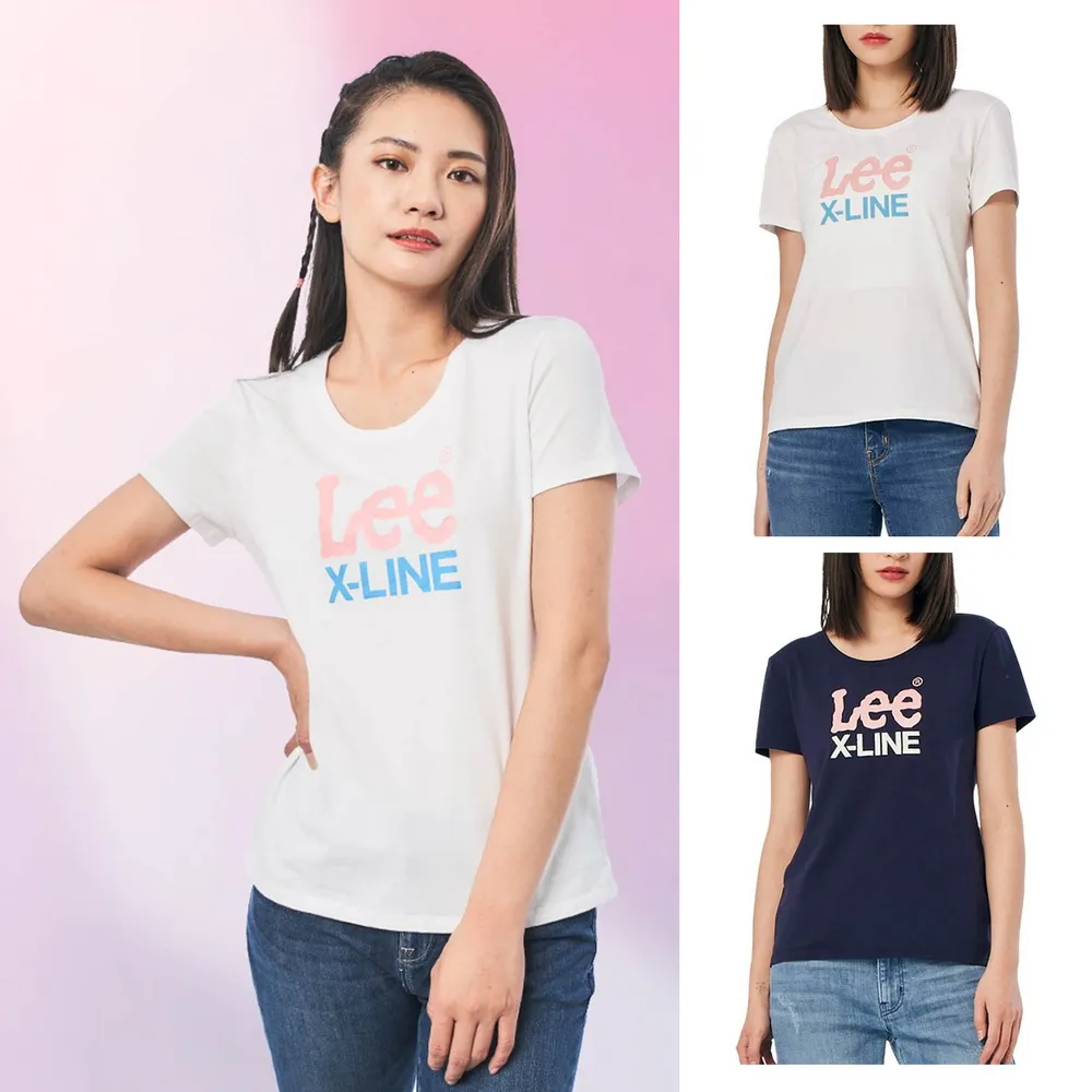 【Lee】出清品-女裝 短袖T恤 / 系列大LOGO 共2色 標準版型(LL220028ANJ / LL220028K14)