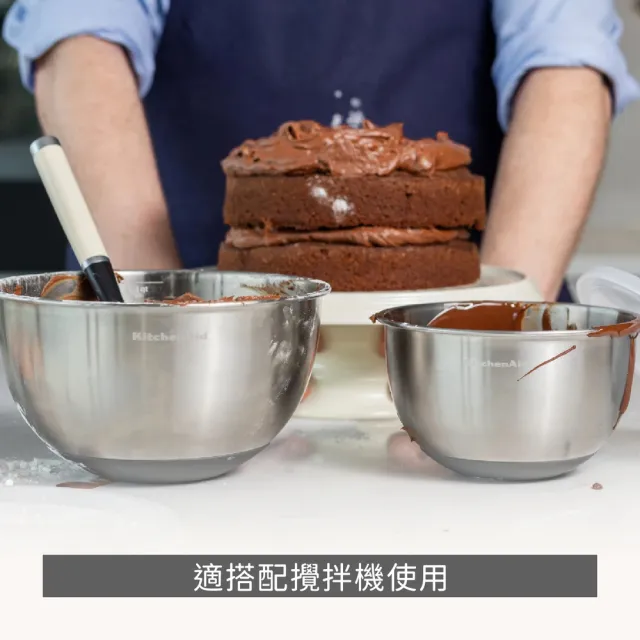 【KitchenAid】美國 附蓋不鏽鋼止滑深型打蛋盆2件  / 不鏽鋼攪拌盆 料理盆 洗滌盆 備料盆