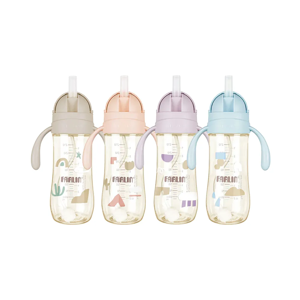 【Farlin】Grow With Colors 寬口PPSU滑蓋重力吸管練習杯270ml(6M+) - 多款可選