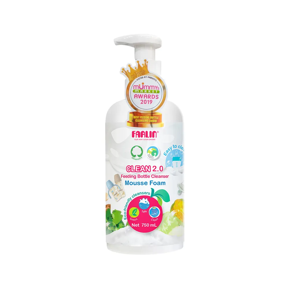 【Farlin】EcoClean 植物性奶瓶蔬果清潔劑-慕斯按壓款750ml