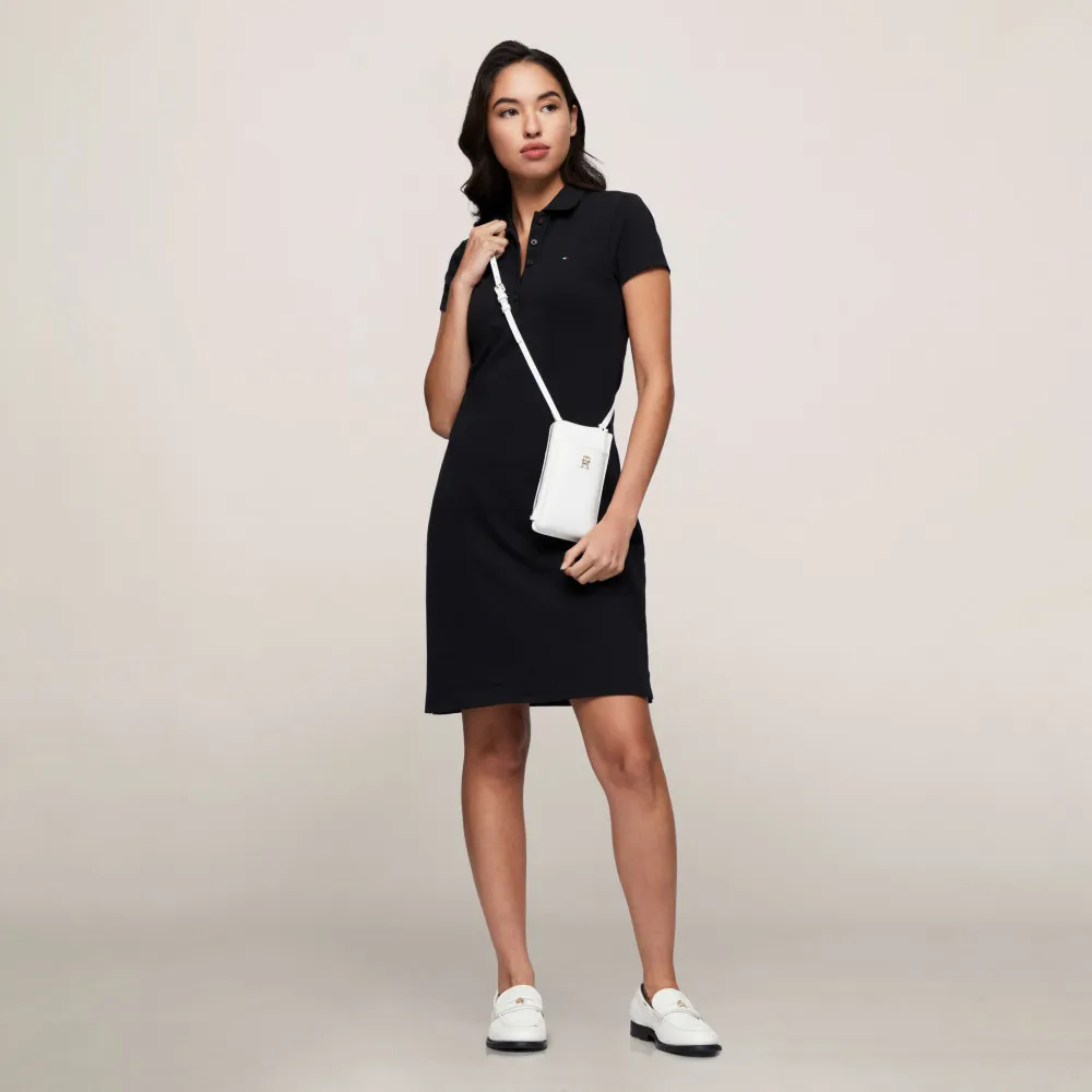 【TOMMY HILFIGER】官方旗艦館 修身 Polo 連身裙_黑色