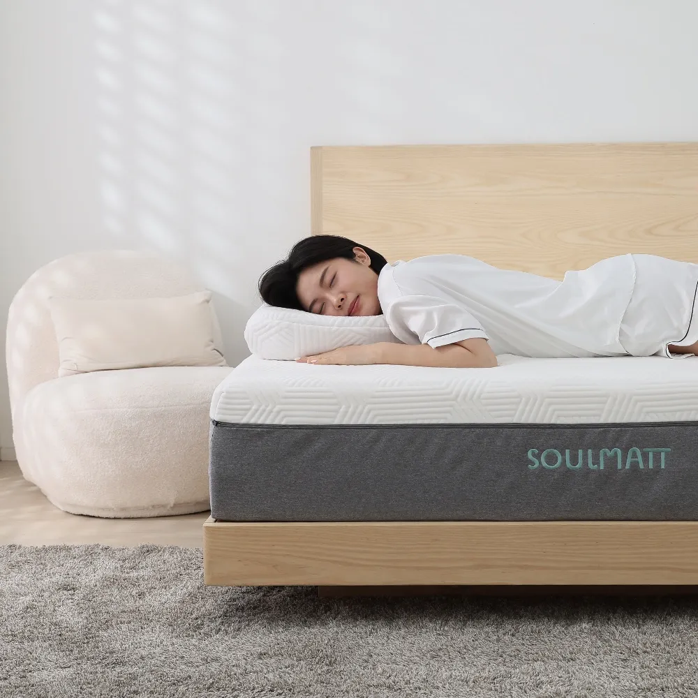 【SOULMATT】大地系列 適中偏硬 雙人特大7尺 機能全綿床(無彈簧床墊 透氣 高度支撐 零干擾 首層可水機洗)