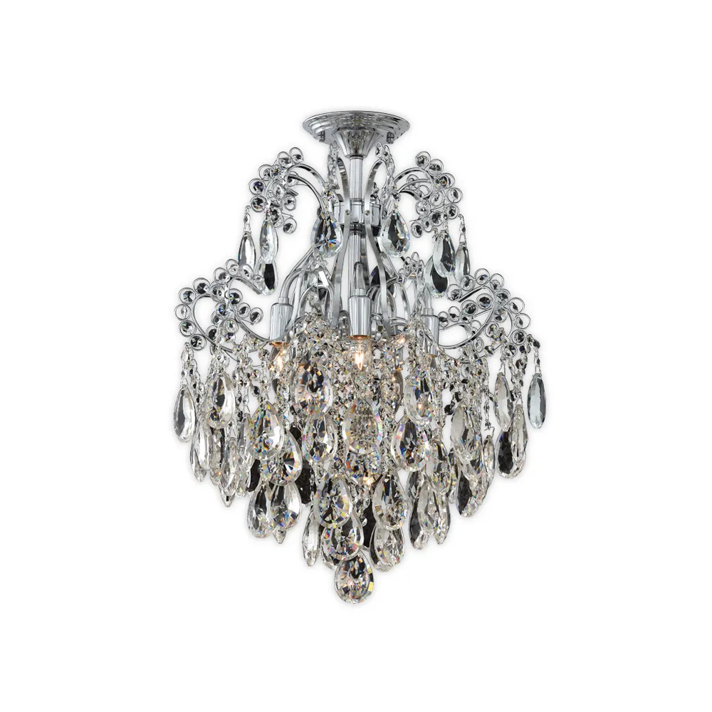 【必登堡】伊芙娜水晶吊燈 50cm B570953(吸頂燈/客廳燈/餐吊燈/邊几燈/法式/美式/奢華風/水晶珠)