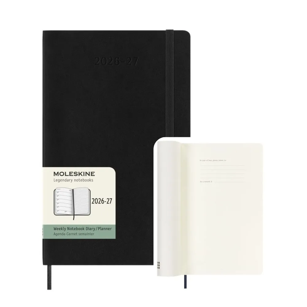 【MOLESKINE】2026-27 18個月週記軟皮手帳 - L型/黑