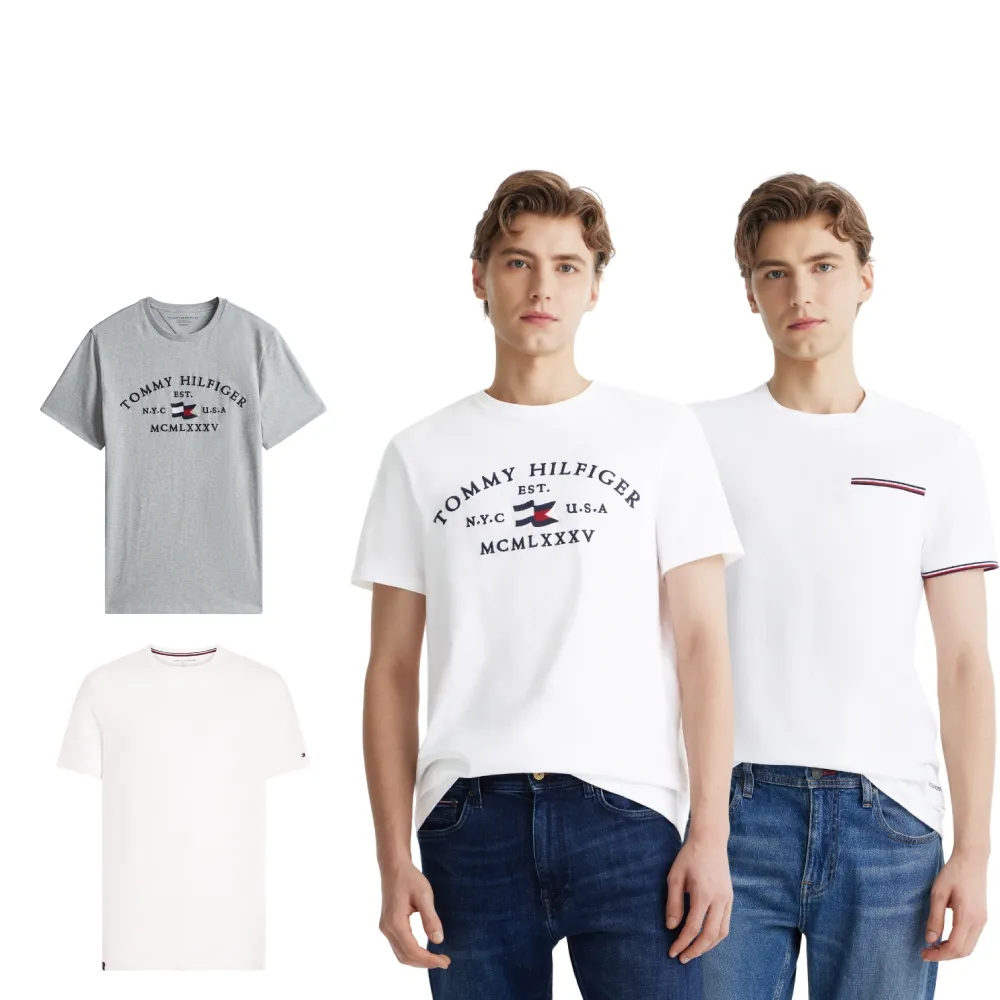 【TOMMY HILFIGER】官方旗艦館 男士精選短袖T恤 多款任選